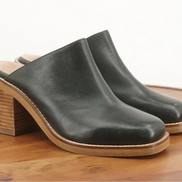 Anthropologie Seychelles Womens Spur of the Moment Mules Black Leather Sz 8 - Picture 3 of 5